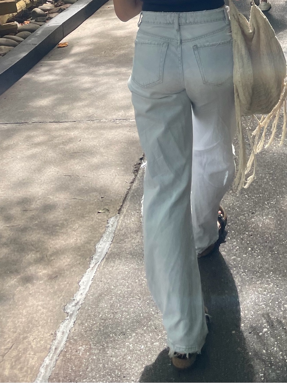 Garage 90s Wide Leg Distressed Jeans